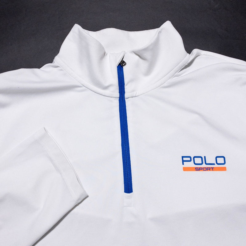 Polo Sport Ralph Lauren Performance 1/4 Zip Men's Large White Solid Wicking