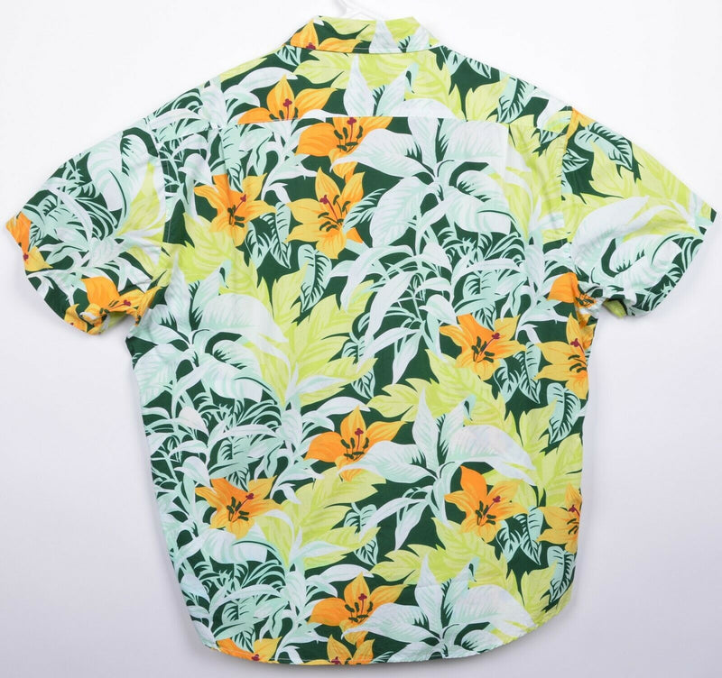Bonobos Men's XL Slim Fit Floral Green Orange Short Sleeve Button-Down Shirt