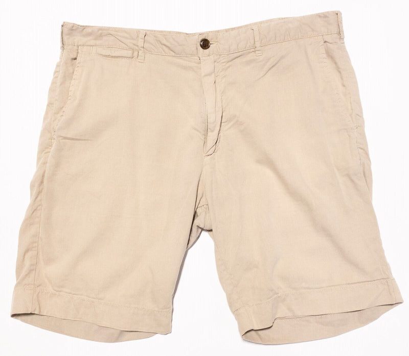 Faherty Shorts Men's 34 Chino Tan 9" Inseam Belt Loop Casual Cotton Lyocell