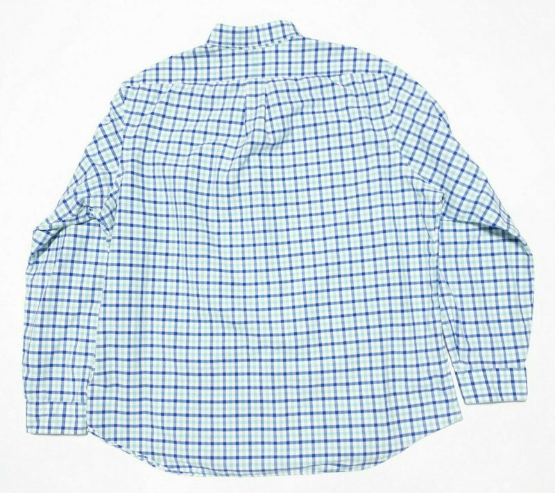 Polo Ralph Lauren Men's 2XL Long Sleeve Shirt Green Blue Check Button-Down