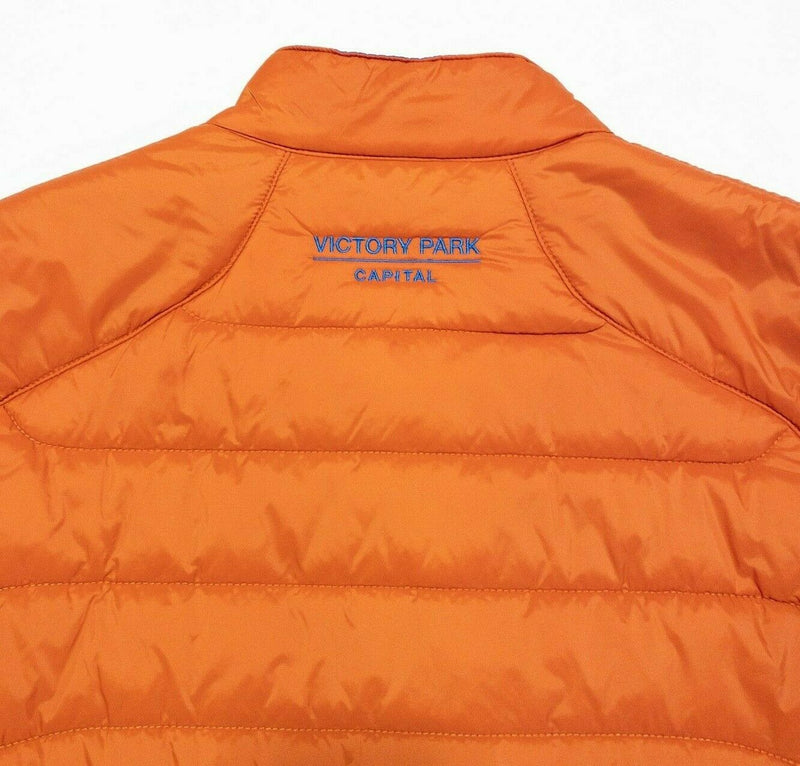 johnnie-O Hudson Quilted Vest Puffer Full Zip Orange Pumpkin Men's Large