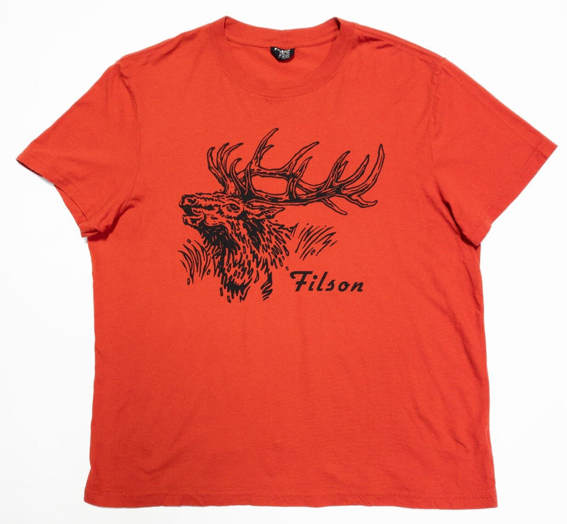 Filson T-Shirt XL Men's Elk Deer Graphic Red Short Sleeve Crewneck Made in USA