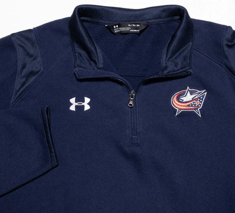 Columbus Blue Jackets 1/4 Zip Men's XL Under Armour ColdGear Pullover NHL Hockey