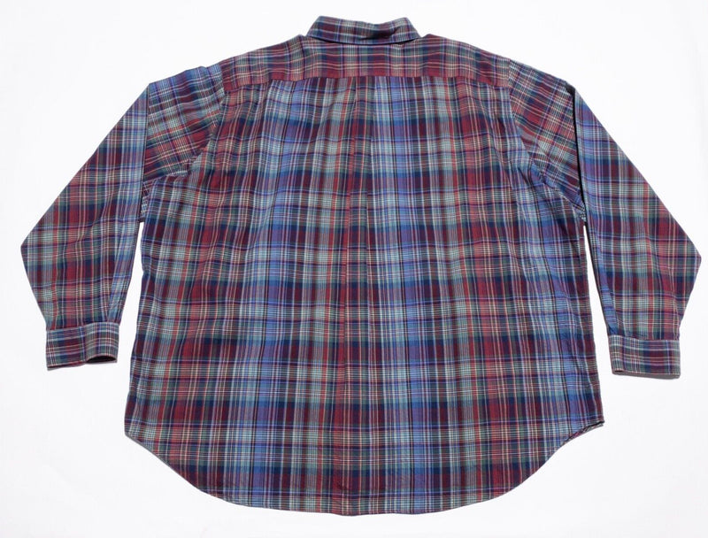 Polo Ralph Lauren 2XB Big Shirt Men's Long Sleeve Plaid Red Blue Button-Down