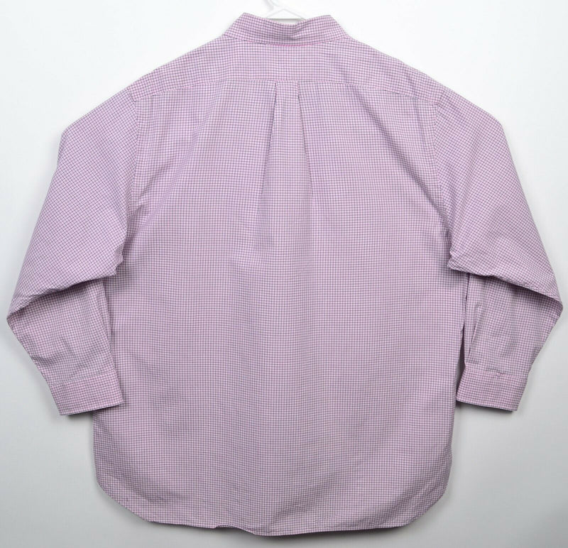 Polo Ralph Lauren Men's 17.5 32/33 Pink Blue Check Button-Down Dress Shirt