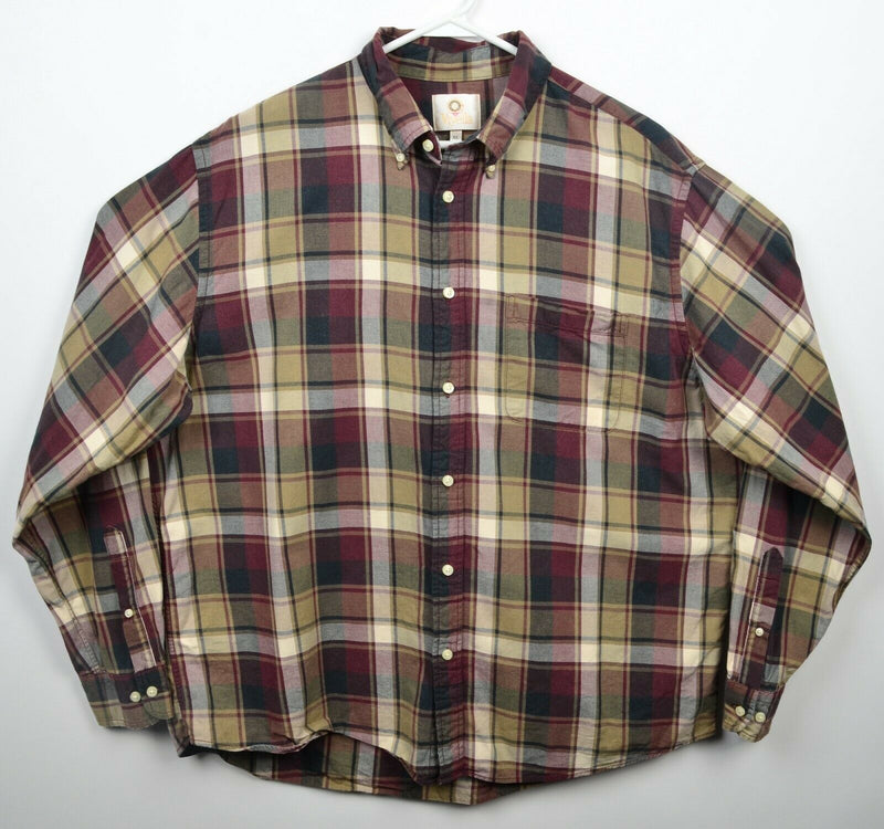 Viyella Men's XL Flannel Cotton Wool Blend Multi-Color Plaid Button-Front Shirt