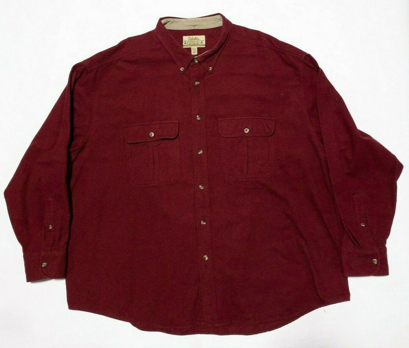 Cabela's Chamois Flannel Men's 3XL Regular Deerskin Soft Shirt Red Button-Down
