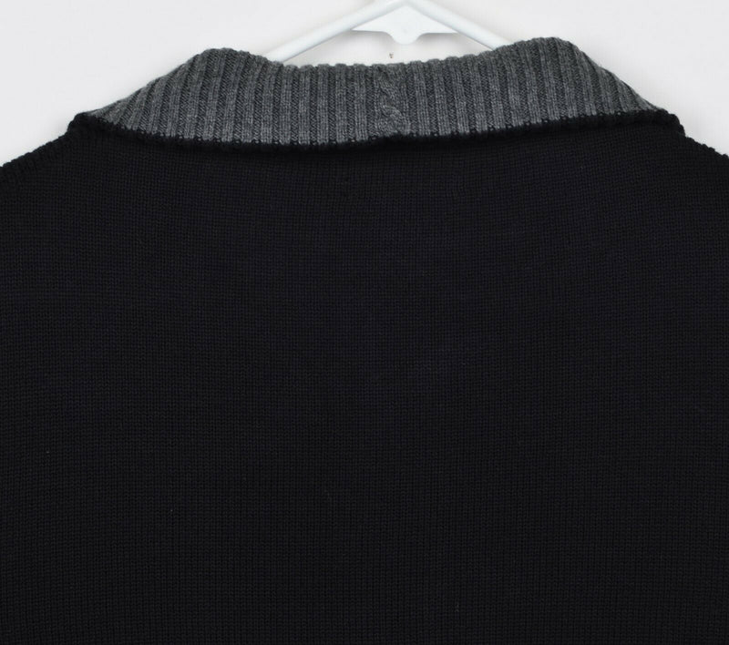 Carbon 2 Cobalt Men's Sz XL Henley Collar Black Knit Pullover Sweater