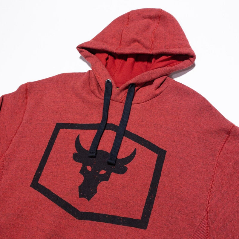 Under Armour Project Rock Hoodie Men's Small Pullover Sweatshirt Red Gym Fitness