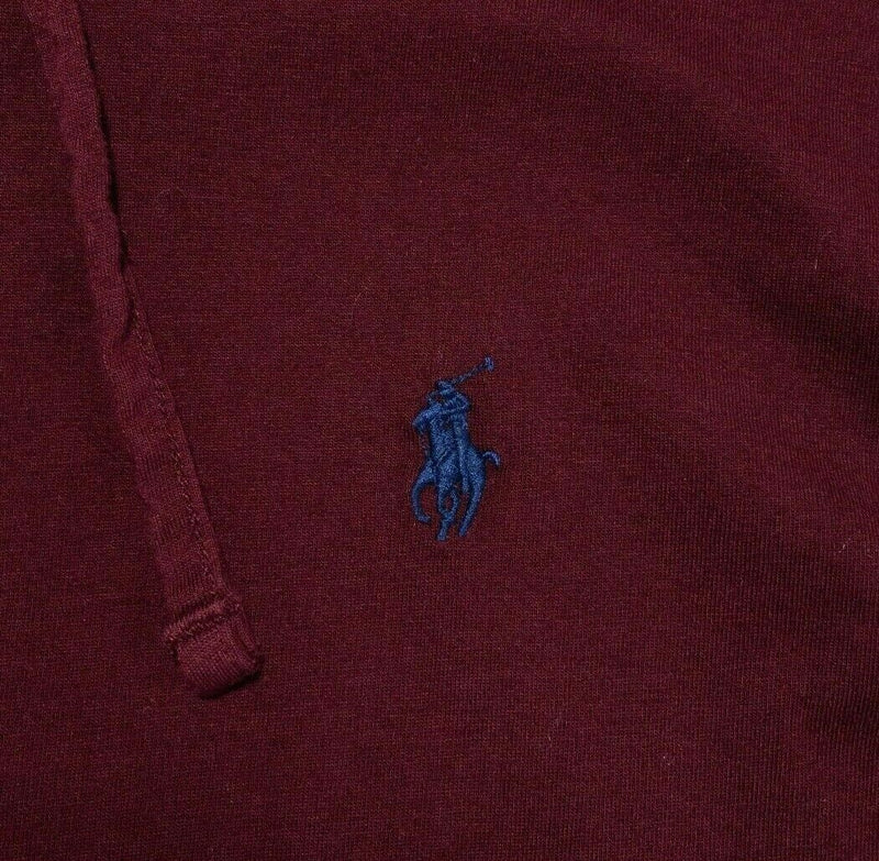 Polo Ralph Lauren Lightweight T-Shirt Hoodie Pullover Burgundy Red Men's Medium