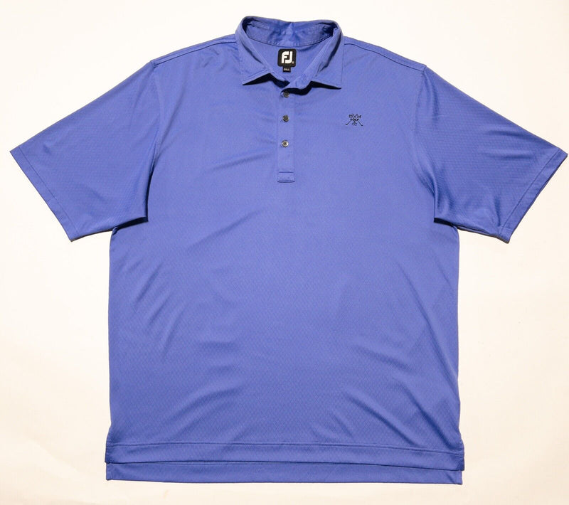 FootJoy Golf Shirt XXL Men's Polo Blue/Purple Diamond Knit Wicking Stretch 2XL