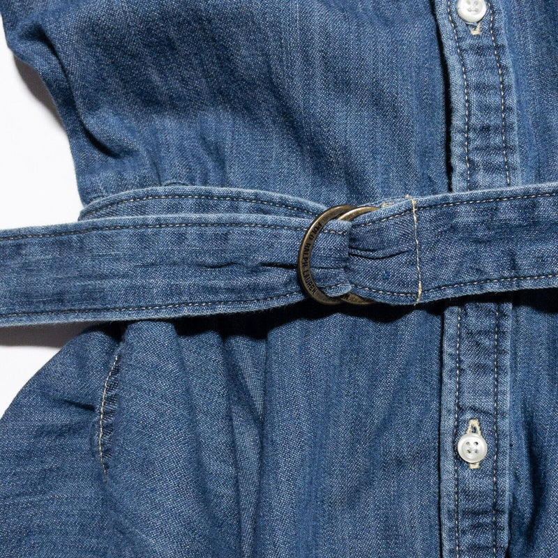 Polo Ralph Lauren Girl's Denim Dress 6X Belted Indigo Blue Shirt Dress Button