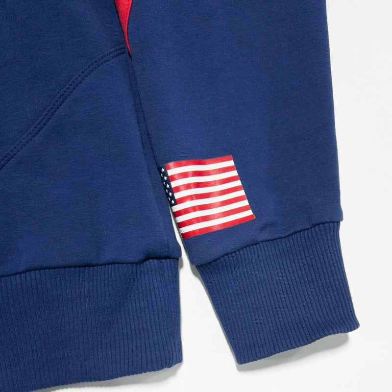 Arena USA Swimming Men's Medium Blue Red USA Flag Warm-Up Hoodie Sweatshirt