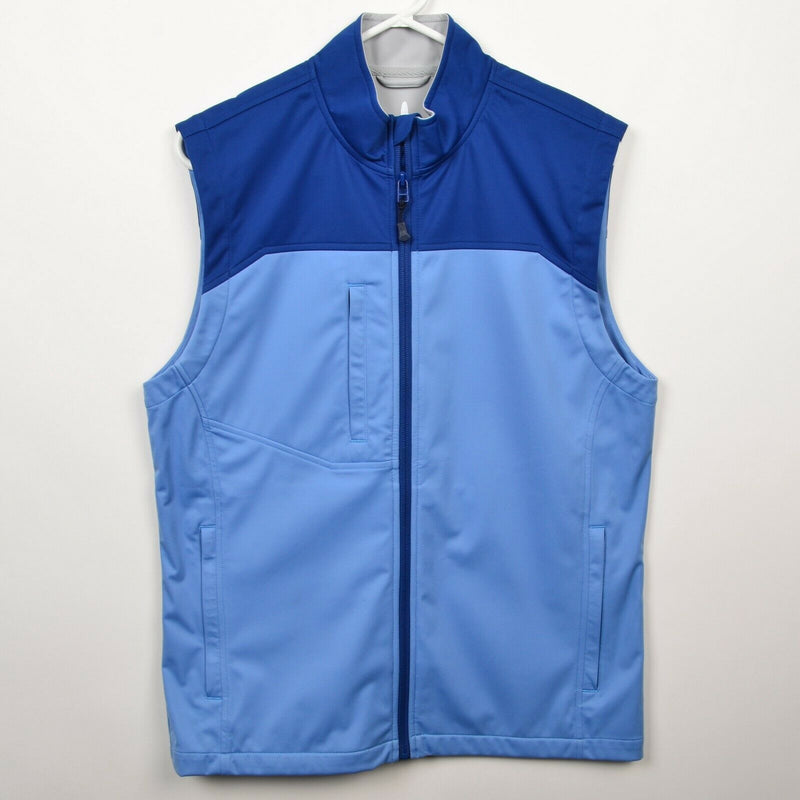 Johnnie-O Prep-Formance Men's Medium Blue Two-Tone Golf Preppy Full Zip Vest