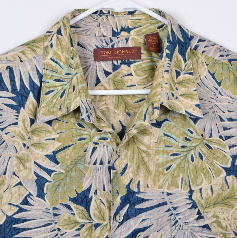 Tori Richard Men's Sz XL Floral Cotton Lawn Hawaiian Aloha Camp Shirt