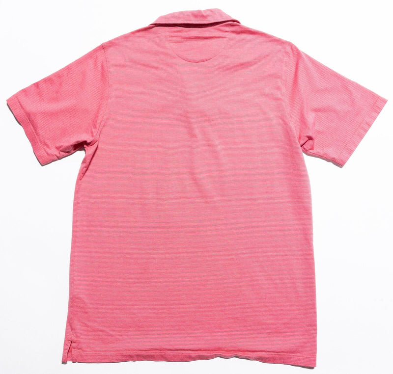 Clubhouse Collection Masters Polo Men's Large Pink Striped Italy Cotton Blend