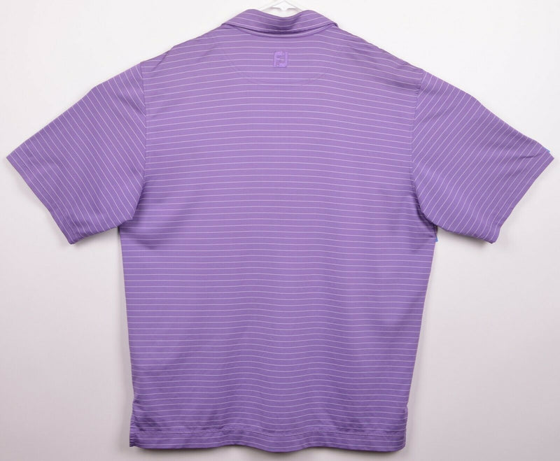 FootJoy Men's Sz Large Purple Striped FJ Performance Golf Polo Shirt