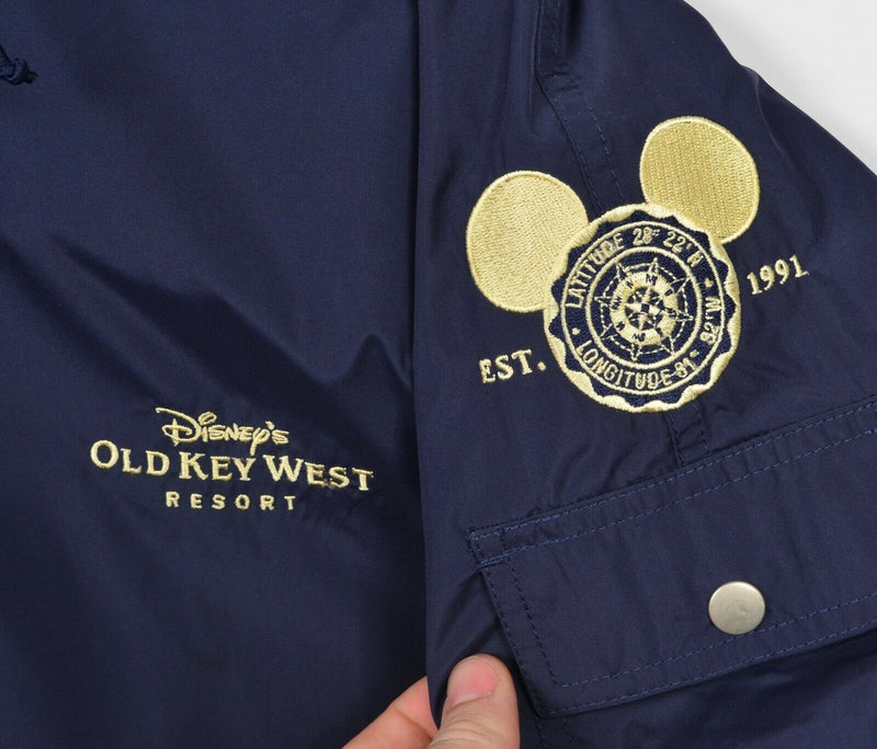 Disney Old Key West Resort Adult 2X Navy Blue Hooded Anorak Windbreaker Jacket