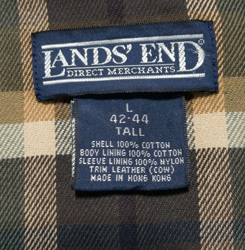 Lands' End Men LT (Large Tall) Flannel Lined Ivory Field Chore Coat Barn Jacket