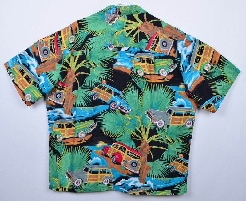 Diamond Head Men's Sz Large 100% Rayon Woodie Wagons Hawaiian Shirt