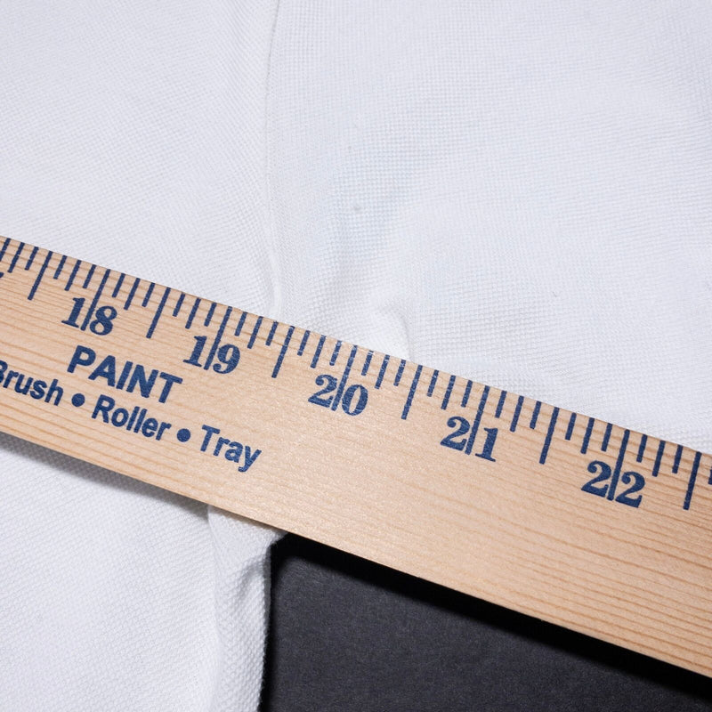 Relwen Polo Shirt Mens Medium Solid White Short Sleeve Collared Pocket Bird Logo