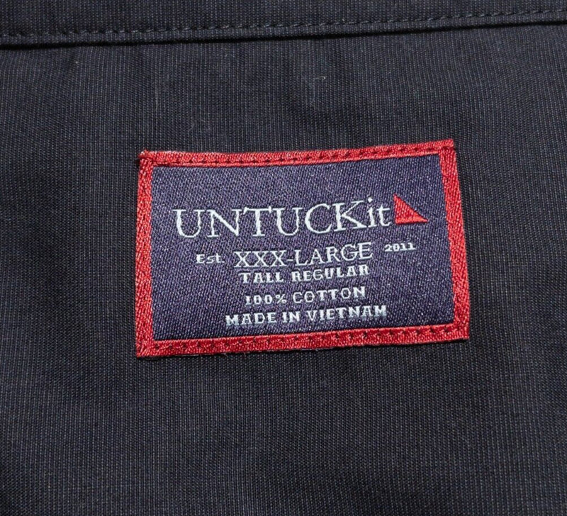 UNTUCKit Shirt Men's 3XL Tall Solid Black Long Sleeve Button-Front 3XLT Regular