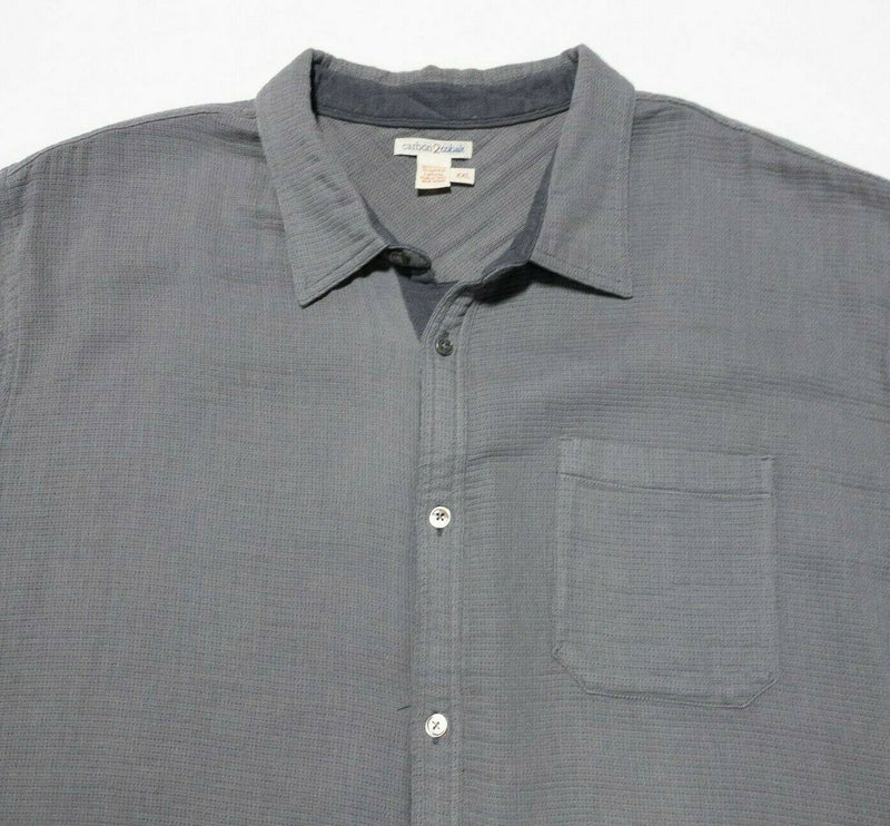 Carbon 2 Cobalt Button Shirt 2XL Men's Gray Short Sleeve Button-Front