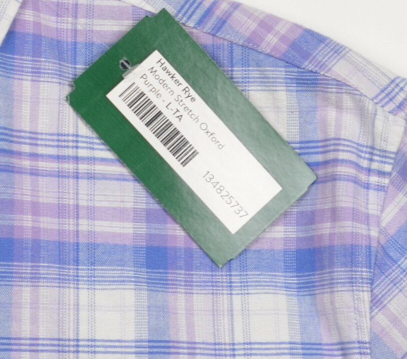 Hawker Rye Men Large Slim Fit Stitch Fix Purple Stretch Button-Down Oxford Shirt