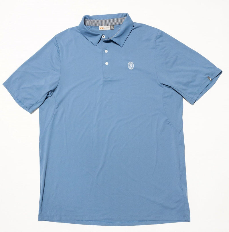 KJUS Golf Polo XL Men's Wicking Soren Solid Blue Wicking Stretch Performance