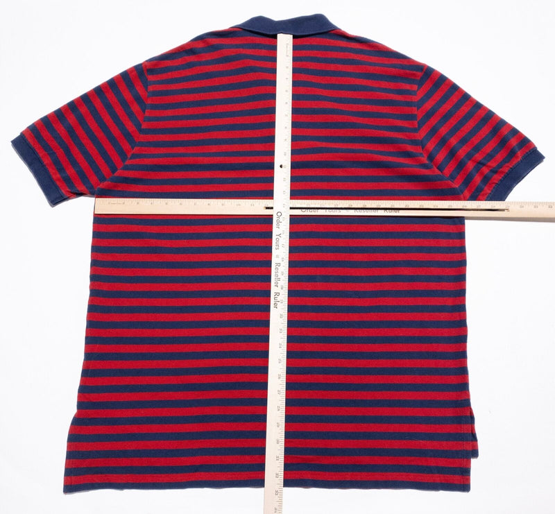 Polo Ralph Lauren Polo Shirt Men's 2XL Red Navy Blue Striped Crest Logo New