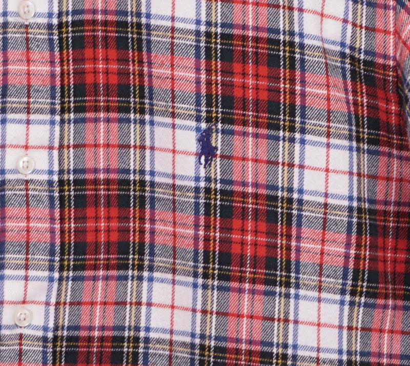 Polo Ralph Lauren Men's Large Classic Fit Red Tartan Plaid Flannel Button Shirt