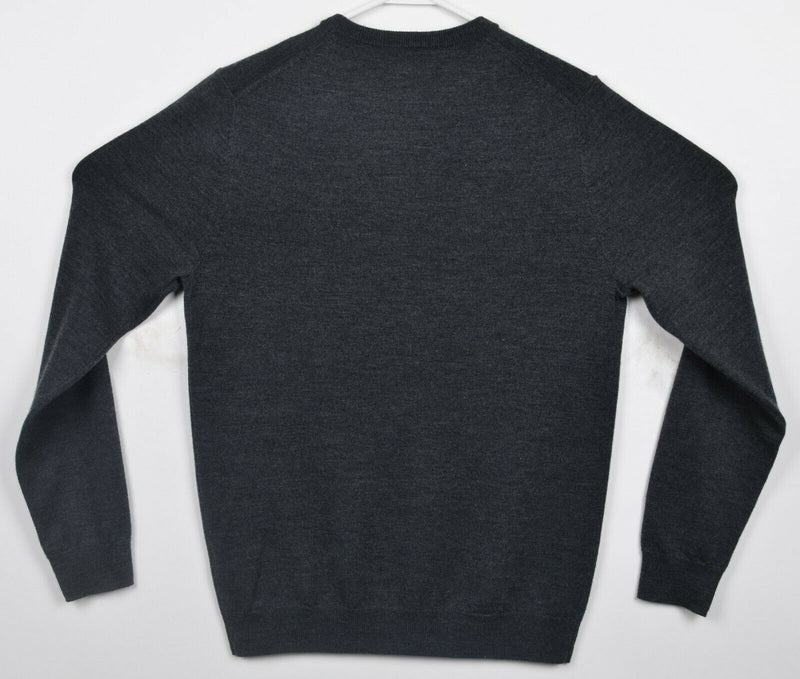 Bonobos Men's Medium Slim Fit 100% Merino Wool Gray Lightweight Crewneck Sweater