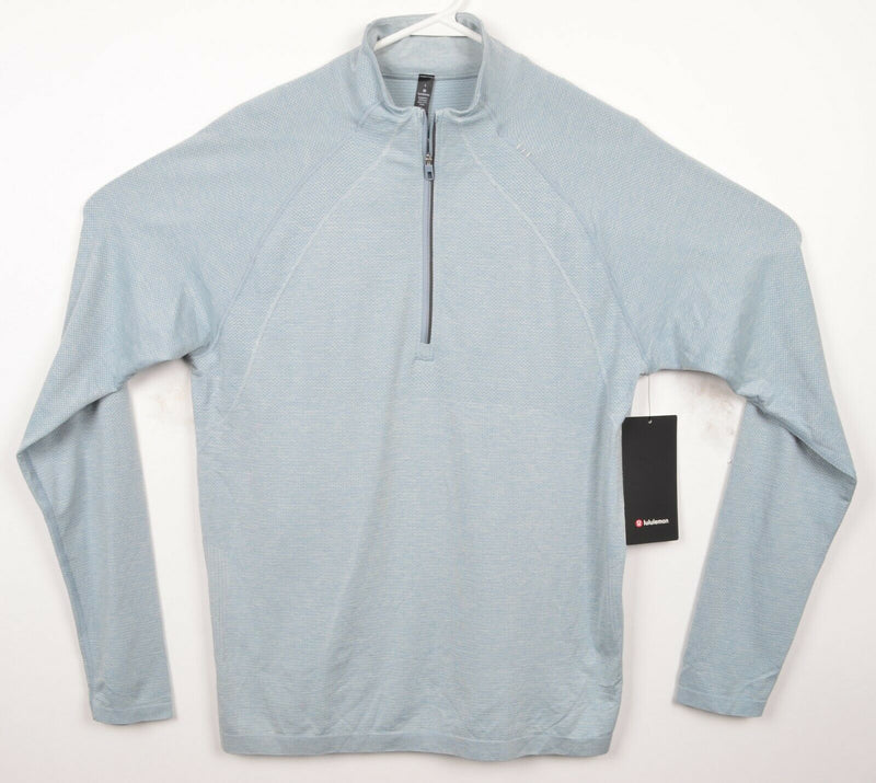 Lululemon Men's Large Metal Vent Tech 1/2 Zip 2.0 Athleisure Light Blue Top