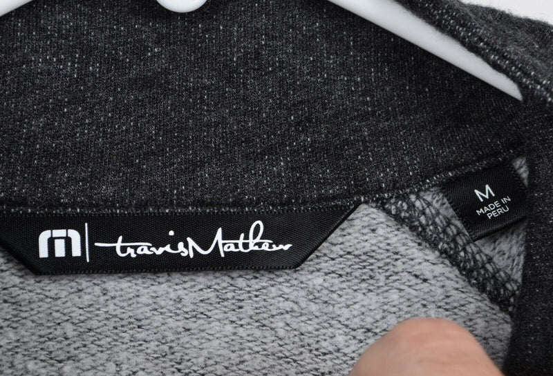 Travis Mathew Men's Medium 1/4 Zip Heather Gray Pullover Golf Fleece Sweatshirt