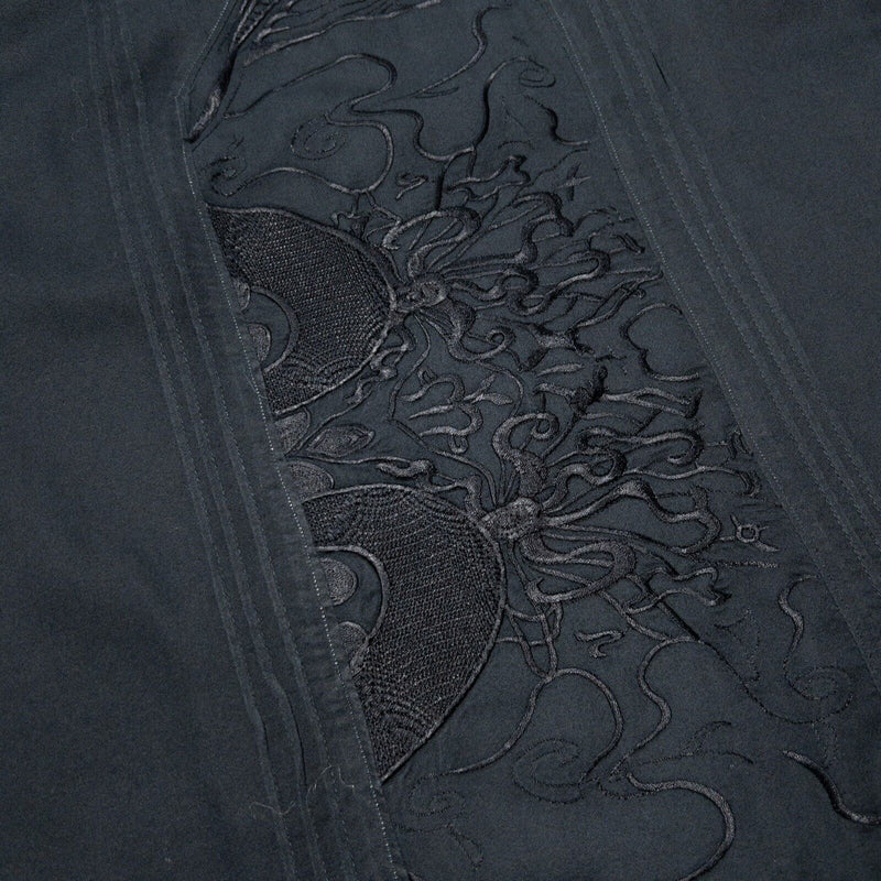 Robert Graham XL Shirt Flip Cuff Men's Embroidered Black Ruffle Long Sleeve