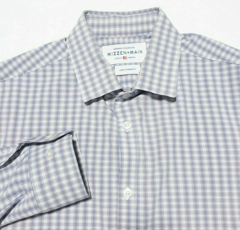 Mizzen+Main Leeward Performance Dress Shirt Polyester Men's Large Standard Fit