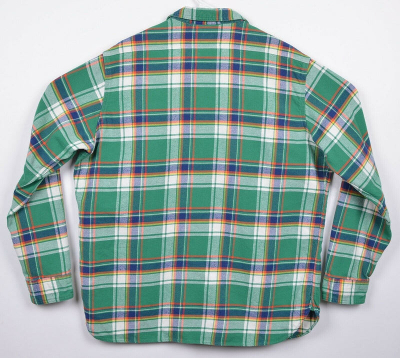 Polo Ralph Lauren Men's XL Green Tartan Plaid Loop Collar Flannel Shirt