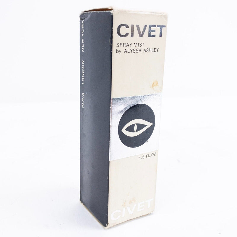 Civet Spray Mist by Alyssa Ashley 1.5 Oz Box 75% Fragrance Vintage Eye Black