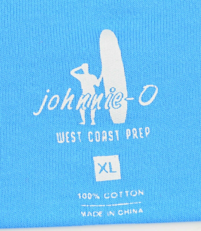 Johnnie-O Men's XL 1/4 Zip Solid Blue Preppy Pullover Sweater Sweatshirt
