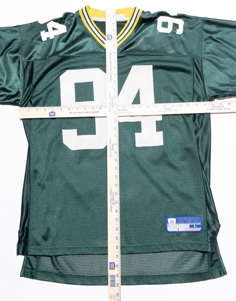 Green Bay Packers Jersey Men's Large Reebok Gbaja-Biamila Football Green NFL 90s