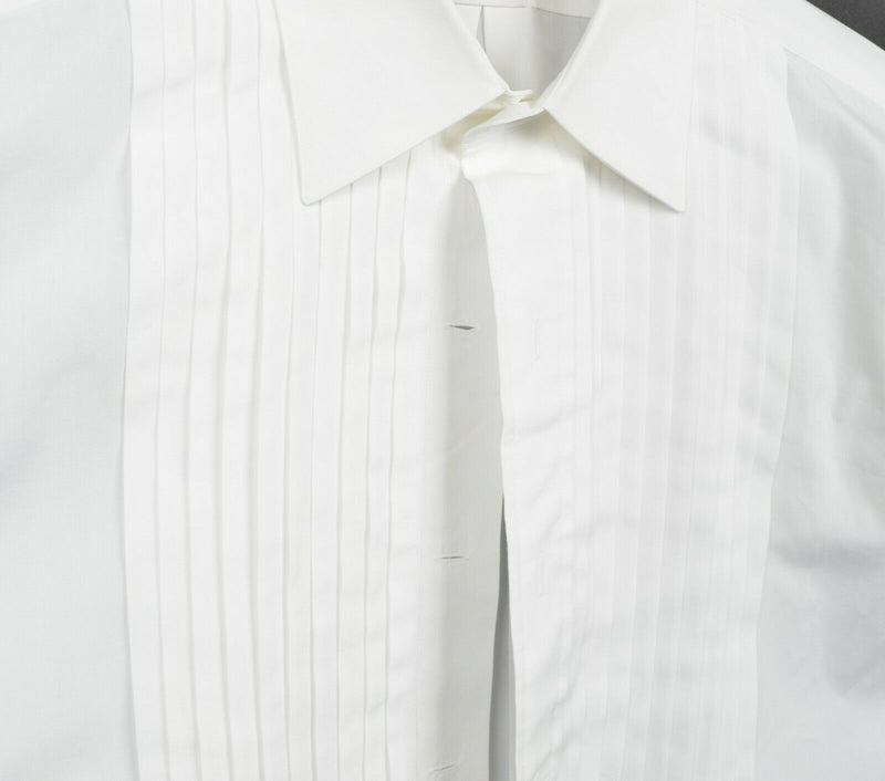 Brooks Brothers Men 15-32 Traditional Fit French Cuff Ruffle White Tuxedo Shirt