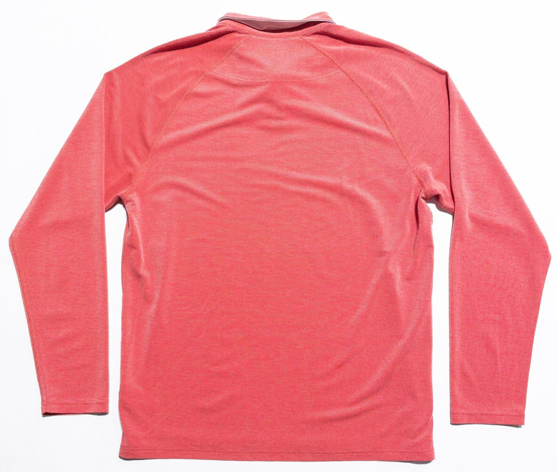 Rhone Long Sleeve Polo Men's Large Red/Pink Wicking Stretch Athleisure