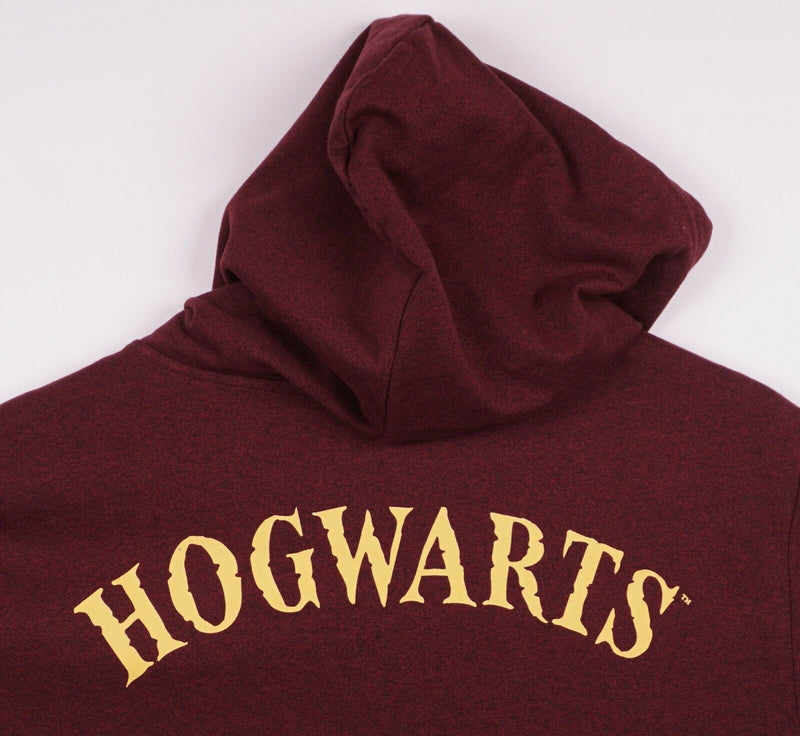 Harry Potter Men's XL Hogwarts Crest Burgundy Pullover Hoodie Sweatshirt