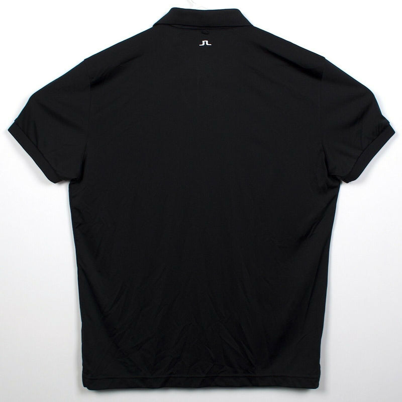 J. Lindeberg Men's XL Tour Tech TX Jersey Logo Collar Black Golf Polo Shirt