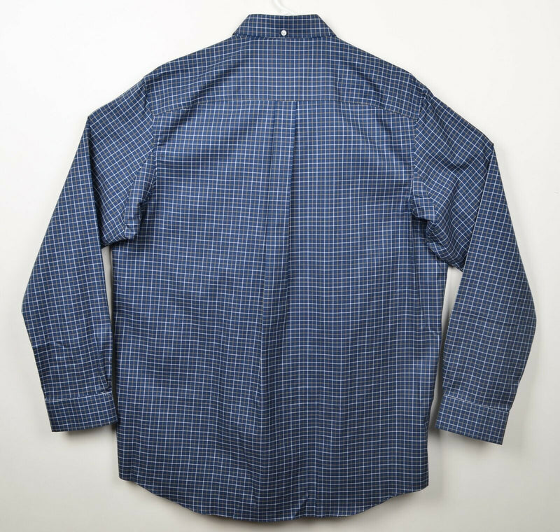 Duluth Trading Co. Men's Sz XLT Trim Fit Wrinkle Fighter Blue Plaid Button Shirt