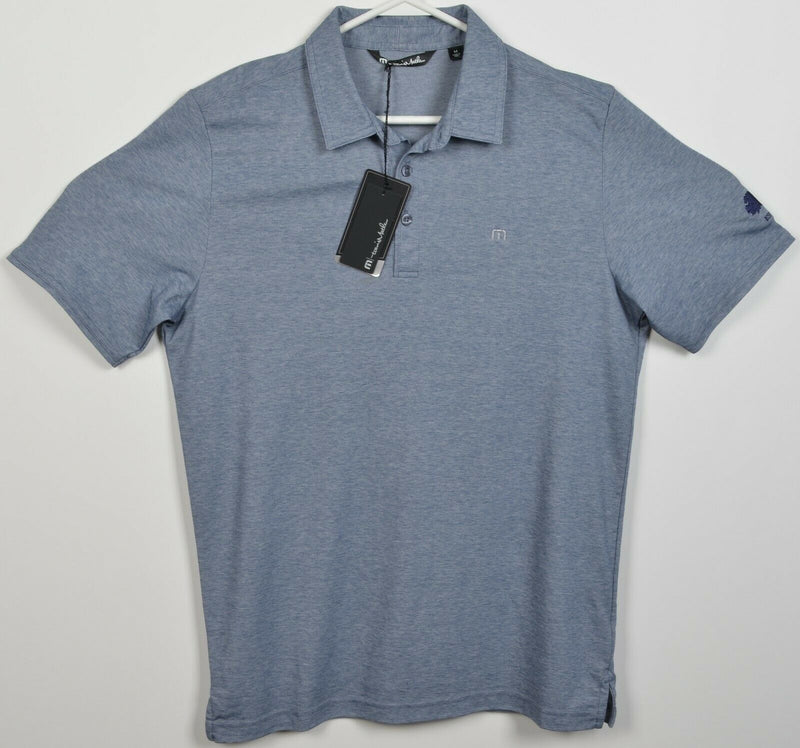 Travis Mathew Men's Medium Heather Blue Pima Cotton Polyester Golf Polo Shirt