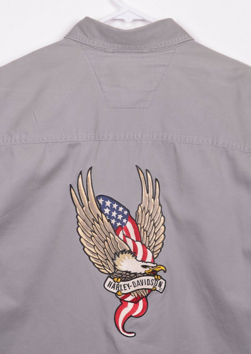 Harley Davidson Men's Sz Large Eagle Embroidered Work Garage Shirt