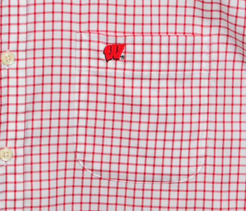 Peter Millar Men's XL Wisconsin Badgers Red Nanoluxe EasyCare Button-Down Shirt