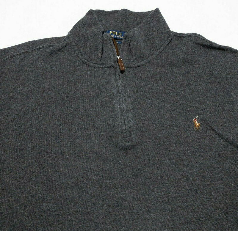 Polo Ralph Lauren Men's 3XB (3XL Big) Estate Rib 1/4 Zip Pullover Sweater Gray