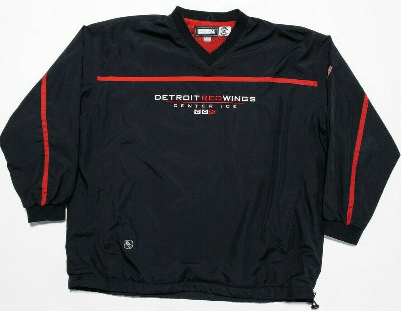 Detroit Red Wings Men's 2XL CCM Center Ice NHL Black Pullover Windbreaker Jacket